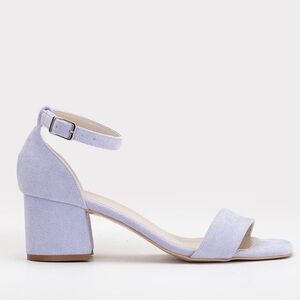 Lilac Suede Block Heels